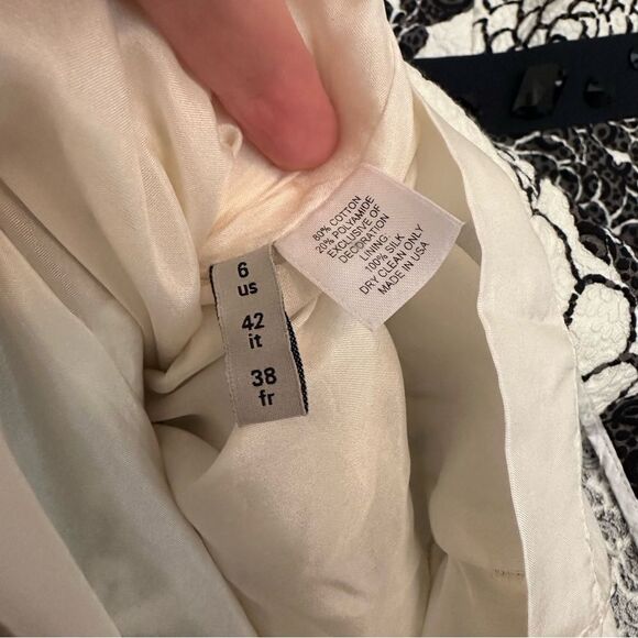 Peter Som Career Dress / Cocktail Dress in black and white print w/ beaded belt - Picture 15 of 15